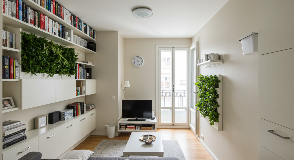 Small Apartment Maximize Vertical Space living room