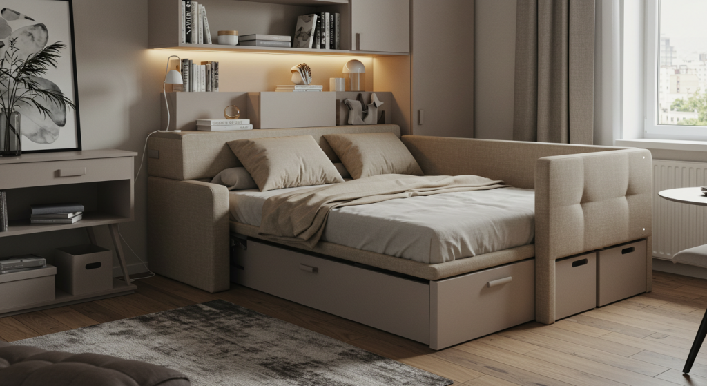Small Apartment Multi-Functional Furniture bed