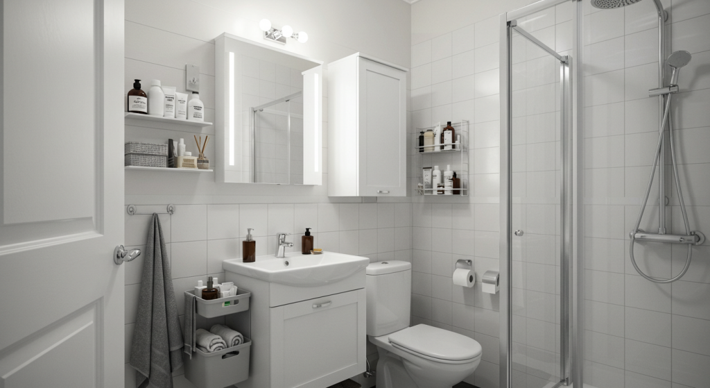Small Apartment bathroom organization